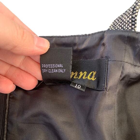 Vintage Tweed Crop Top Gold Lace Beaded Accent Skinny Straps Size 10 Gothic Emo - Picture 12 of 12